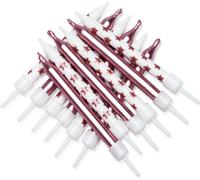 Anniversary House - Métallique - Bougie et support, Pack de 12 - Cire SG33693 (Taille unique) (Or rose/Blanc)