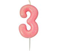 Anniversary House - Métallique - Bougies, 3 Anniversaire - Cire SG26999 (Taille unique) (Rose)