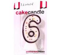 Anniversary House - Motif à pois - Bougie, 6 anniversaire pack de 6 - Cire SG34418 (Taille unique) (Blanc/Coloré)
