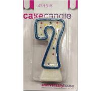 Anniversary House - Motif à pois - Bougie, 7ème anniversaire - Cire SG34696 (Taille unique) (Bleu)