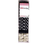 Anniversary House - Motif à pois - Pack de 12 bougies - Cire, plastique SG29691 (Taille unique) (Noir/Blanc)