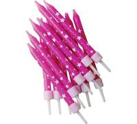 Anniversary House - Motif étoilé - Pack de 12 bougies - Cire, plastique SG27046 (Taille unique) (Rose/Blanc)