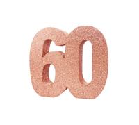 Anniversary House- Number 60 Paillettes | Centre de Table | Décoration d'anniversaire | Souvenir de fête, H126, Rose Gold, 20 cm