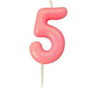 Anniversary House - Paillettes - Choisissez des bougies, 5ème anniversaire - Cire, plastique SG26911 (taille unique) (Rose)
