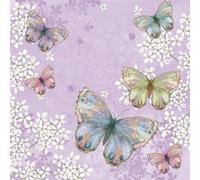 Anniversary House - Serviettes "Tiflair Bellissima Farfalla" paquet de 20 - 3 plis, papier SG26204 (taille unique) (lilas/blanc/bleu)