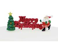 Anniversary House - Set de décoration de gâteaux, St Nicolas doré pack de 3 SG30763 (taille unique) (Rouge/vert)