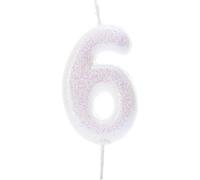 Anniversary House - Shimmer - Bougie, paillettes, 6 anniversaire SG26956 (Taille unique) (Blanc)