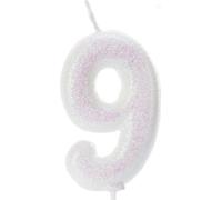 Anniversary House - Shimmer - Bougie, paillettes, 9e anniversaire SG26957 (taille unique) (Blanc)