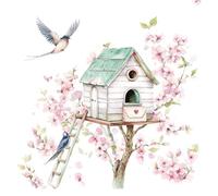 Anniversary House Tiflair Birdhouse in The Spring Lunch Serviettes 3 plis 33 x 33 cm Lot de 20 serviettes de table pour décoration de table et découpage, oiseau, Pâques PJ380024