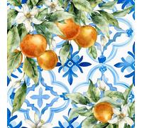 Anniversary House Tiflair Lot de 20 serviettes de table 3 plis, 33 x 33 cm, pour décoration de table et découpage, fêtes, fruits, thème méditerranéen, PJ344097