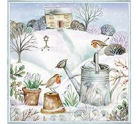 Anniversary House Tiflair PJ310106 Serviettes de table 3 plis Motif rouge-gorges sur arrosoir Multicolore