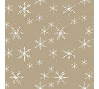 Anniversary House Tiflair PJ319112 Serviettes de Noël de luxe, motif flocon de neige, serviettes en papier épais et résistant, 3 plis, beige