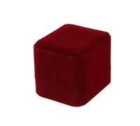 ANNJUC Écrin classique en velours pour bague de fiançailles (rouge foncé)