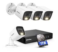 ANNKE 1080P Kit Caméra Surveillance ave Fil Extérieure DVR 5MP Lite 1TB HDD | 4x 2MP Analogique Caméra Vision Nocturne en Couleur, DVR 8 Canaux, Détection IA Humain/Véhicule,Enregistrement 24h/24,IP67