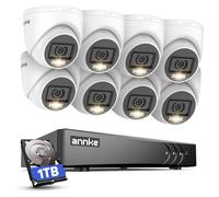 ANNKE 1080P Kit de Surveillance Filaire avec Détection Personne/Véhicule | 1TB HDD pour Surveillance Domestique 24/7,8x2MP Caméras Vision Nocturne en Couleur,DVR 8 Canaux,Détection Personne/Véhicule