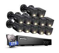 ANNKE 3K 16 canaux DVR Kit caméras vidéo surveillance avec audio/microphone, 12 caméras avec double lumière, AI détection personnes/véhicules, vision nocturne infrarouge/couleur, 2 To HDD
