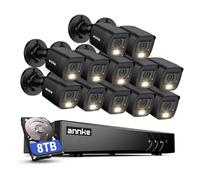 ANNKE 3K 16 Canaux DVR Kit Caméras Vidéo Surveillance avec Audio/Microphone, 12 x 5 MP Caméra avec Double Lumière, AI Détection Personnes/Véhicules, Vision Nocturne Infrarouge/Couleurs, 8 To HDD