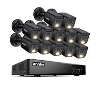 ANNKE 3K 16 Canaux DVR Kit Caméras Vidéo Surveillance avec Audio/Microphone, 12 x 5 MP Caméra avec Double Lumière, AI Détection Personnes/Véhicules, Vision Nocturne Infrarouge/Couleurs, Sans Disque
