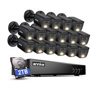 ANNKE 3K 16 canaux DVR Kit caméras vidéo surveillance avec audio/microphone, 16 x 5 MP caméra avec double lumière, AI détection personnes/véhicules, vision nocturne infrarouge/couleur, 2 To HDD