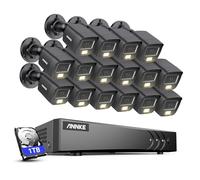 ANNKE 3K 16 canaux DVR Kit caméras vidéo surveillance avec audio/microphone, 16 x 5 MP caméra avec double lumière, AI détection personnes/véhicules, vision nocturne infrarouge/couleur, 1 To HDD