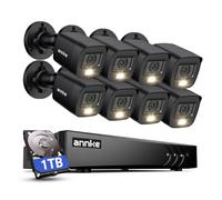 ANNKE 3K 16 canaux DVR Kit caméras vidéo surveillance avec audio/microphone, 8 caméras avec double lumière, AI détection personnes/véhicules, vision nocturne infrarouge/couleur, 1 To HDD