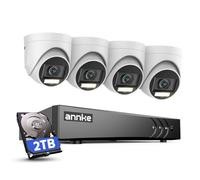 ANNKE 3K Kit Caméra Surveillance avec Fil Extérieure,4xAudio Caméra,2TB HDD | Domestique 24/7,Vision Nocturne en Couleur,3K Lite CCTV DVR 8 Canaux H.265+ avec Détection de Personne/Véhicule,IP67