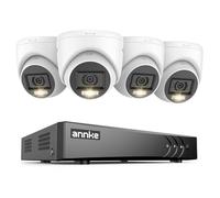 ANNKE 3K Lite Système de Caméras de Sécurité Extérieur 8 Canaux avec Détection IA des Personnes et Véhicules, 4 Caméras 1080P, DVR avec Double Éclairage Intelligent et Vision Nocturne Couleur (NO HDD)