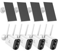 ANNKE 4 Caméras de Sécurité sans Fil pour l'extérieur,4MP Caméra WiFi à Double Lumière avec Panneau Solaire,Vision Nocturne Couleur,Détection Humaine PIR,Conversation à 2 Voies,Etanchéité IP65