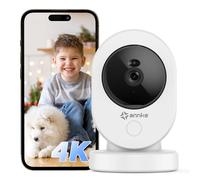 ANNKE 4K Caméra de Surveillance WiFi Intérieur, 8MP Vision Nocturne, Détection de Mouvement, Audio Bidirectionnel, Cloud & Stockage de Cartes SD, pour Bébés/Animaux Domestiques-Crater Reno