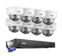 ANNKE 8MP Caméra de Surveillance Extérieure, Kit Vidéo Surveillance avec 8CH 3To NVR et 8 Caméra IP POE, Détection Personne/Véhicule, IP67 Etanche, Caméra IP Extérieure, 30 Mètres Nocturne avec Audio