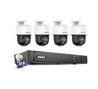 ANNKE Caméra de surveillance 3K PoE extérieure - Pivote à 345° - Inclinaison à 80° - Suivi automatique - Détection personnelle IA - NVR 8 canaux 12 MP avec disque dur 4 To - Enregistrement 24/7 - Pour