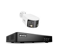 ANNKE Caméra de surveillance extérieure filaire 3K avec audio, 8 canaux 3K Lite DVR avec 1 caméra de sécurité analogique double objectif, vision nocturne couleur, reconnaissance humaine/véhicule, IP67