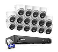 ANNKE Kit de caméra de surveillance 4K avec caméra IP PoE 16 x 8 MP, NVR CCTV 16 CH avec disque dur de 8 To pour enregistrement 24h/24, 7j/7, détection de personnes et détection de véhicule, accès à