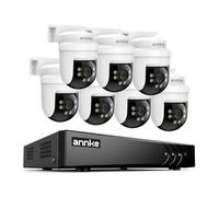ANNKE Kit de caméra de surveillance analogique 3K avec audio, DVR 3K Lite 8 canaux pour système de caméra, reconnaissance personne/véhicule, 7 câbles 5 MP, caméra PT avec rotation à 350° et fonction