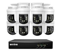 ANNKE Kit de caméra de surveillance analogique 3K avec audio, DVR 3K Lite 8 canaux pour système de caméra, reconnaissance personne/véhicule, 8 câbles 5 MP, caméra PT avec rotation à 350° et fonction