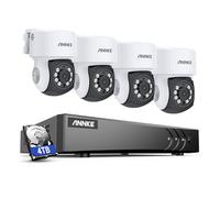 ANNKE Kit de caméra de surveillance extérieure filaire PT 2 MP, 3K Lite 8 canaux DVR avec reconnaissance humaine/véhicule, 4 caméras AHD 1080p avec rotation à 350° et fonction d'inclinaison à 90°
