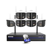 ANNKE Kit de caméra de surveillance Wi-Fi 4 MP pour l'extérieur, NVR 16 CH 4K avec disque dur 4 To, 6 caméras double objectif de 4 MP, grand angle 170 °, Wi-Fi 5 GHz/2,4 GHz, vision nocturne double