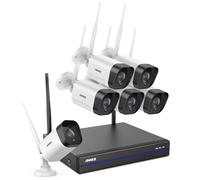 ANNKE Kit de caméra de surveillance WiFi extérieur sans fil, système de surveillance Full HD 5MP, 10CH 5MP NVR avec 6x caméras de surveillance, détection de personne, audio bidirectionnel, fonctionne