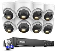 ANNKE Kit de Surveillance 12MP 16 Canaux, 8 Caméras IP PoE + NVR 4 to, Détection IA Humain/Véhicule, Vision Nocturne Couleur, Microphone Intégré, pour Maison et Commerce, IP67