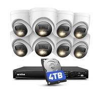 ANNKE Kit de Surveillance 16 Canaux 4K, 8 Caméras IP PoE 8MP, Détection IA Personne/Véhicule, Vision Nocturne Couleur 30m avec Audio, 4 to HDD, IP67, pour Maison et Entreprise