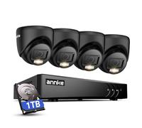 ANNKE Système de caméra de sécurité d'extérieur 1080p avec reconnaissance personne/véhicule, DVR 3K Lite 8 canaux avec disque dur de 1 To, 4 caméras CCTV 2 MP pour usage domestique avec vision