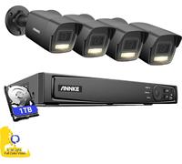 ANNKE Système de surveillance 3K POE, 4 caméras, microphone intégré, 4pcs 1TB