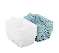 Annkky Petite PanièRe Plastique, Panier Tressé Rangement, Lot de 12