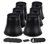 ANNKUT Lot de 6 rehausseurs de lit ronds très résistants de 15,2 cm pour lit, bureau, table, canapé, lit, soulèvement de lit, supporte jusqu'à 2 721,6 kg (noir)