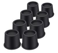 ANNKUT Lot de 8 rehausseurs de lit ronds très résistants de 10,2 cm pour lit, bureau, table, canapé, lit, soulèvement de lit, supporte jusqu'à 1 500 kg (noir)