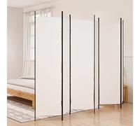 ANNLERA 6 Panneaux Cloison de Séparation Blanc 300x200 cm Tissu Cloison de Separation Paravent Interieur Paravent Séparateur Room Divider Separateur de Pieces Meuble Separation de Piece