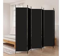 ANNLERA 6 Panneaux Cloison de Séparation Noir 300x200 cm Tissu Room Divider Separateur de Pieces Meuble Separation de Piece Cloison de Separation Paravent Interieur Paravent Séparateur