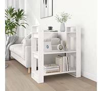 Annlera Bibliothèque/séparateur de pièce - Blanc - 80 x 35 x 91 cm - En bois de pin massif - Étagère polyvalente pour chambre à coucher, bureau, salon, design élégant et classique