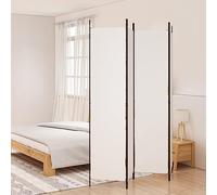 ANNLERA Blanc 200x220 cm Cloison de Séparation Tissu Separateur de Pieces Meuble Separation de Piece Cloison de Separation Paravent Interieur Paravent Séparateur Room Divider 4 Panneaux