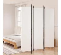ANNLERA Blanc 250x220 cm Cloison de Séparation Tissu Paravent Séparateur Room Divider Separateur de Pieces Meuble Separation de Piece Cloison de Separation Paravent Interieur 5 Panneaux